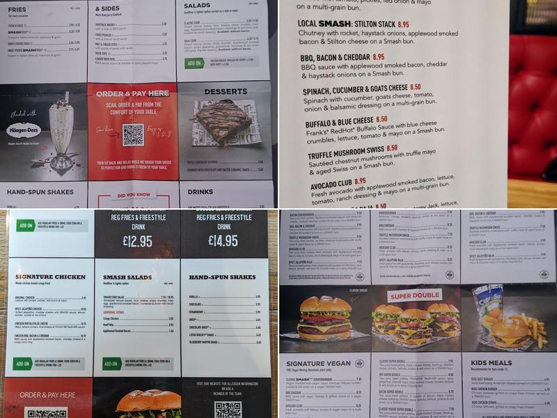 Smash burger Menu