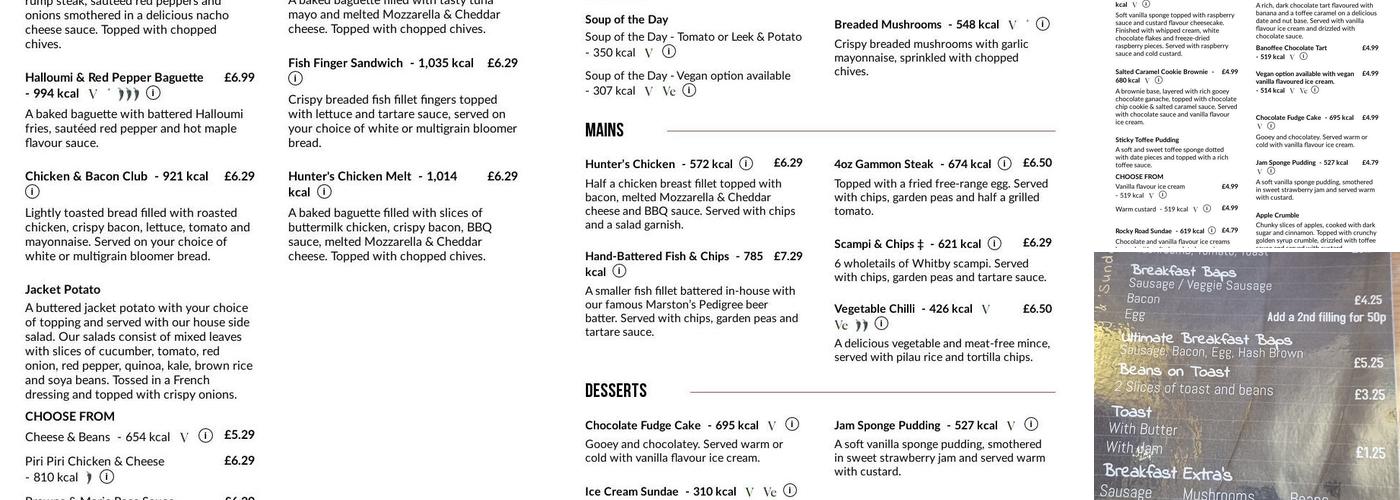 Gospel Oak Menu