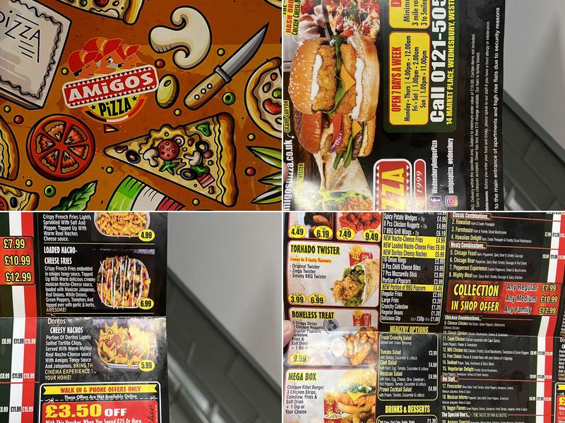 Amigos Pizza (Wednesbury) Menu