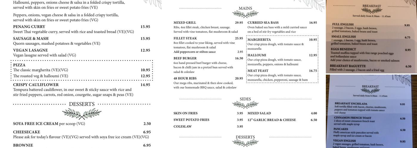 Jacks at Woodlakes Menu