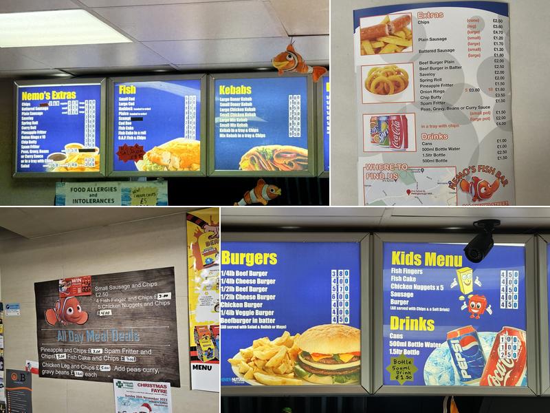 Nemo's Fish Bar Menu