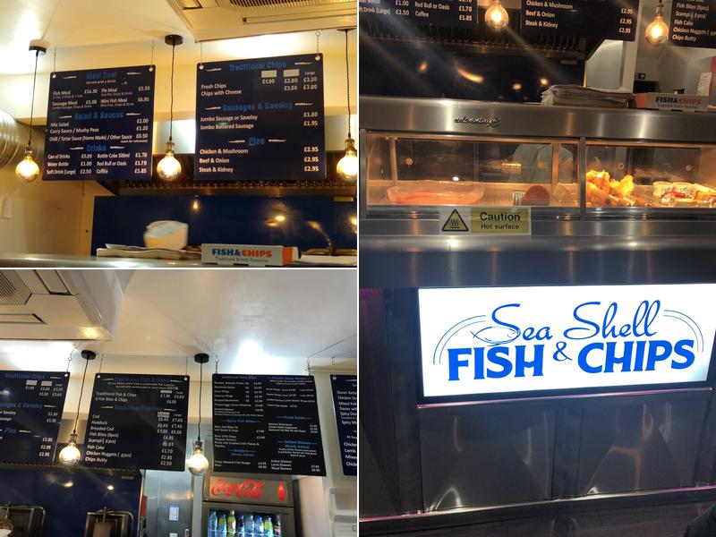 Sea Shell Fish and Chips Menu
