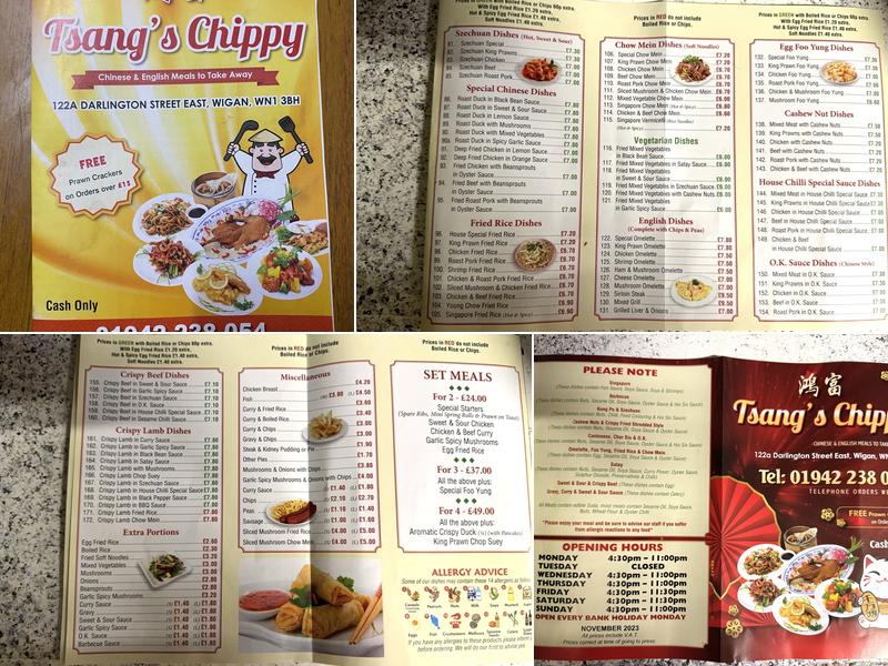 Tsang's Chippy Menu