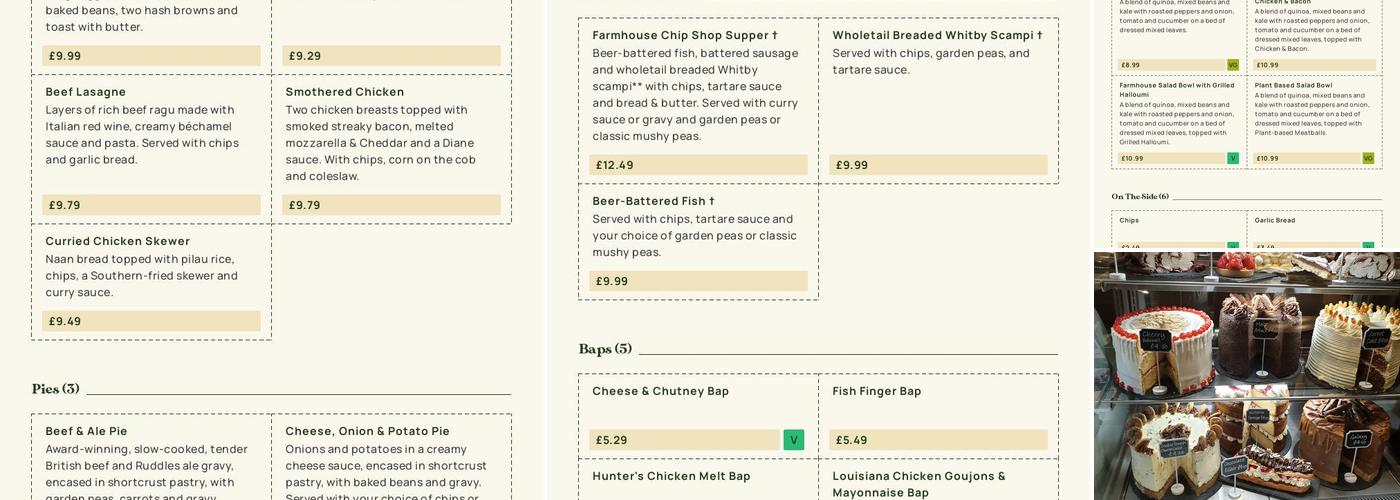 Primrose Farm - Dining & Carvery Menu