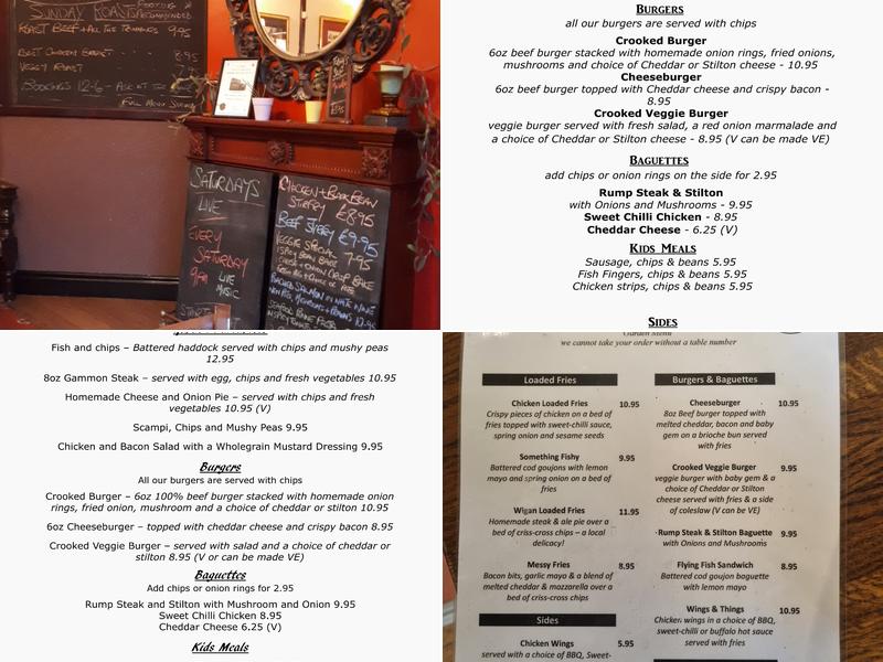 Crooke Hall Inn Menu