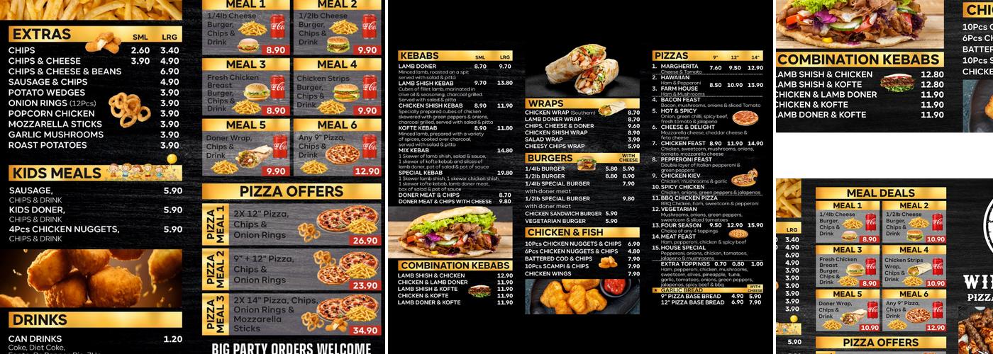 Winscombe Kebab & Pizza House Menu