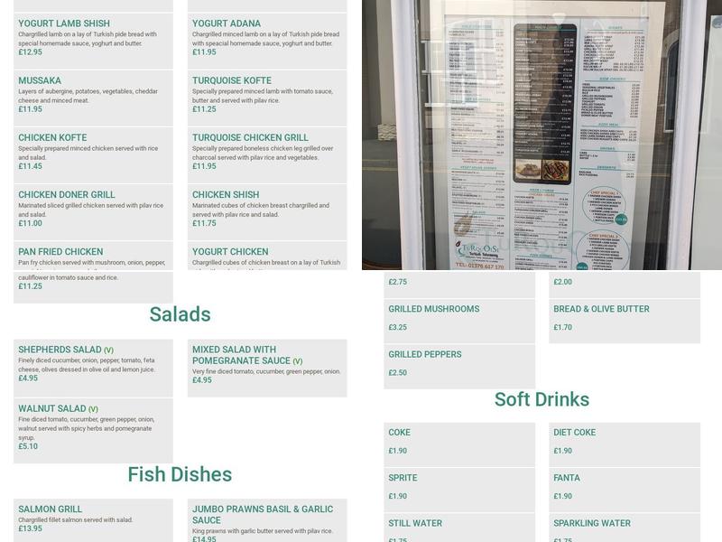 Turquoise Menu
