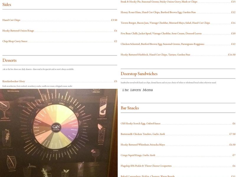 The Eagle Tavern Menu