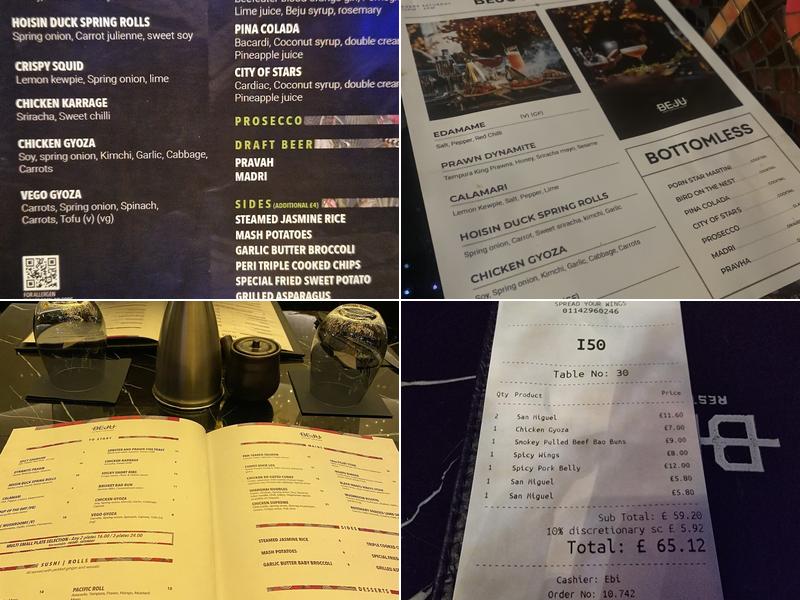 BEJU Restaurant & Bar Menu