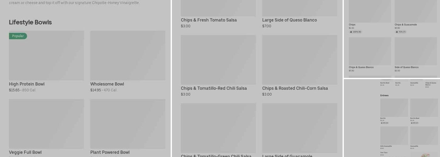 Chipotle Mexican Grill Menu