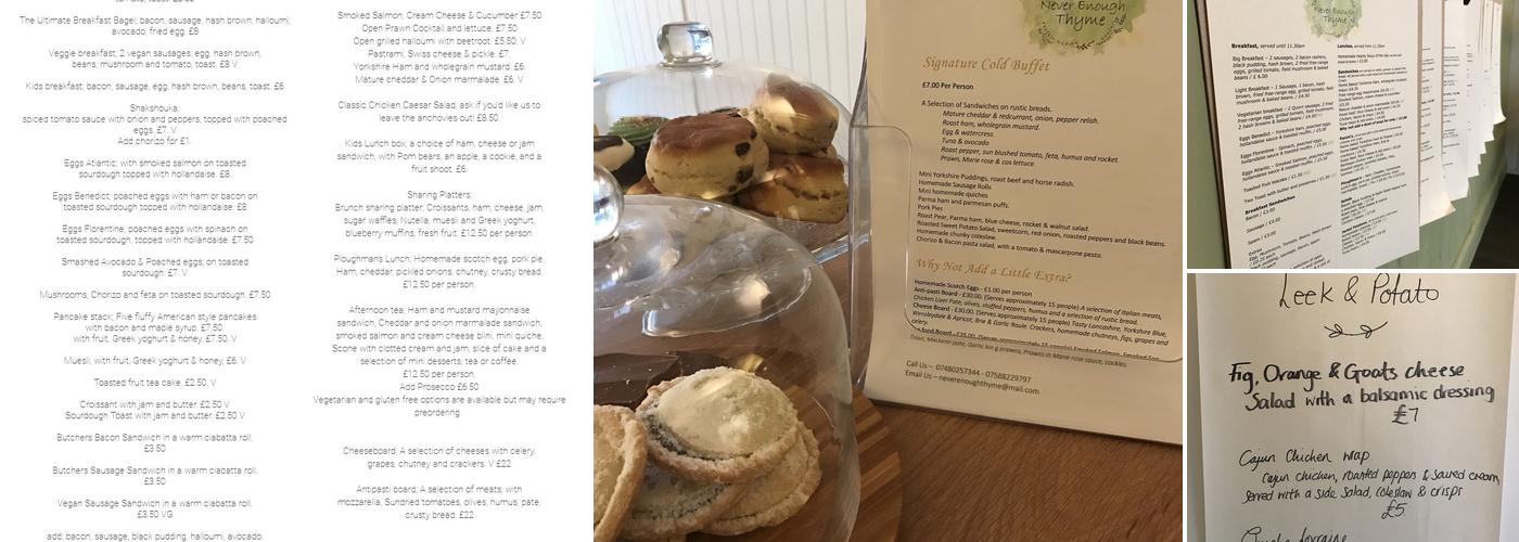 Never Enough Thyme Menu