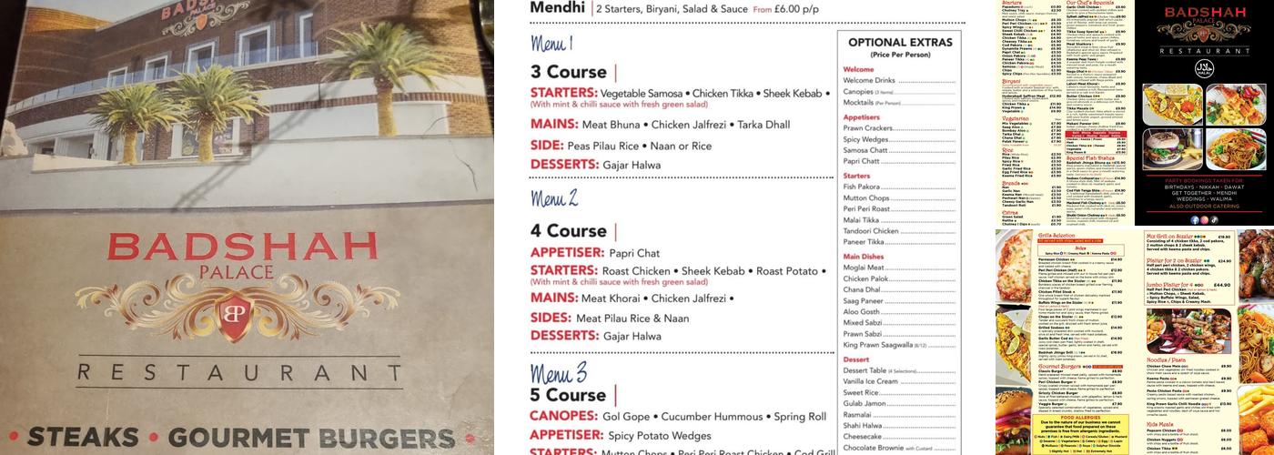 Badshah Palace Menu