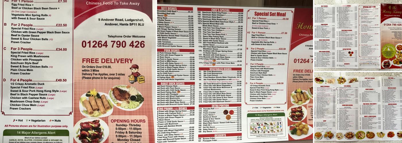 Hong Kong Menu