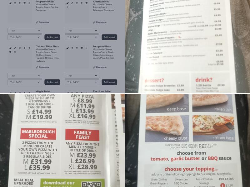 Herbies Pizza Marlborough Menu