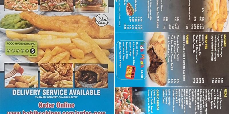Habibs Cromford fish bar halal Menu