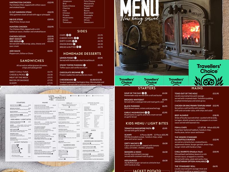 The Miners Standard Menu