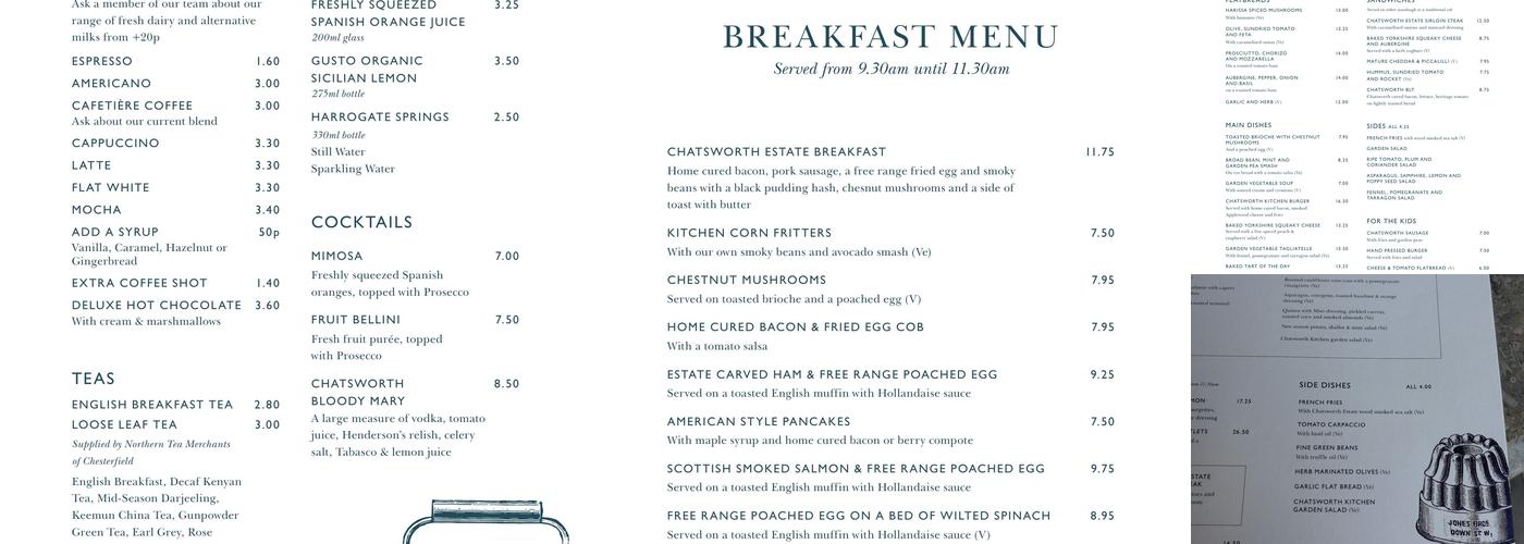 Chatsworth Kitchen Menu
