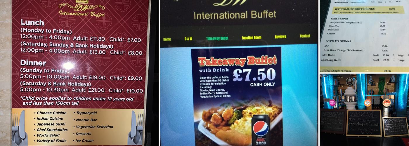 Dine & Wine Buffet Restaurant Menu