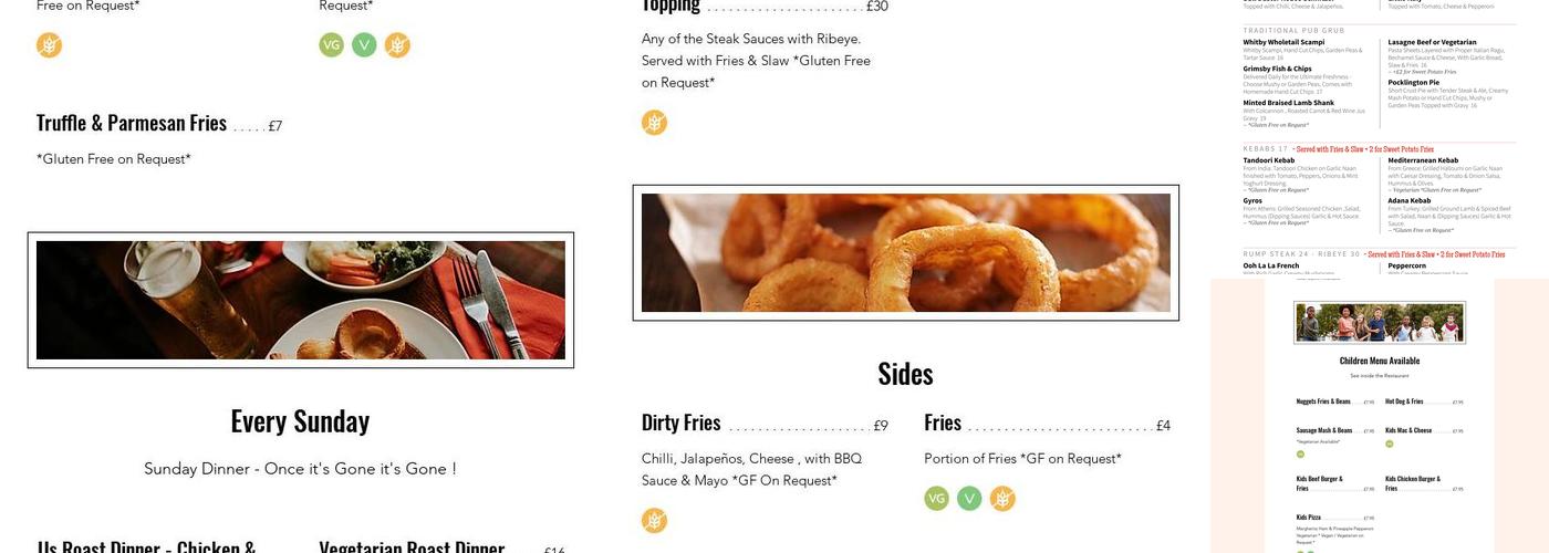 JJs Bar & Kitchen Menu