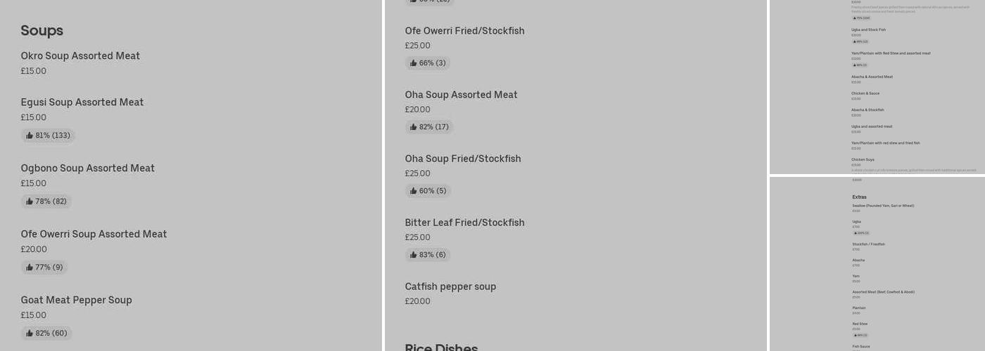 Alaowerri Restaurant and Bar Menu