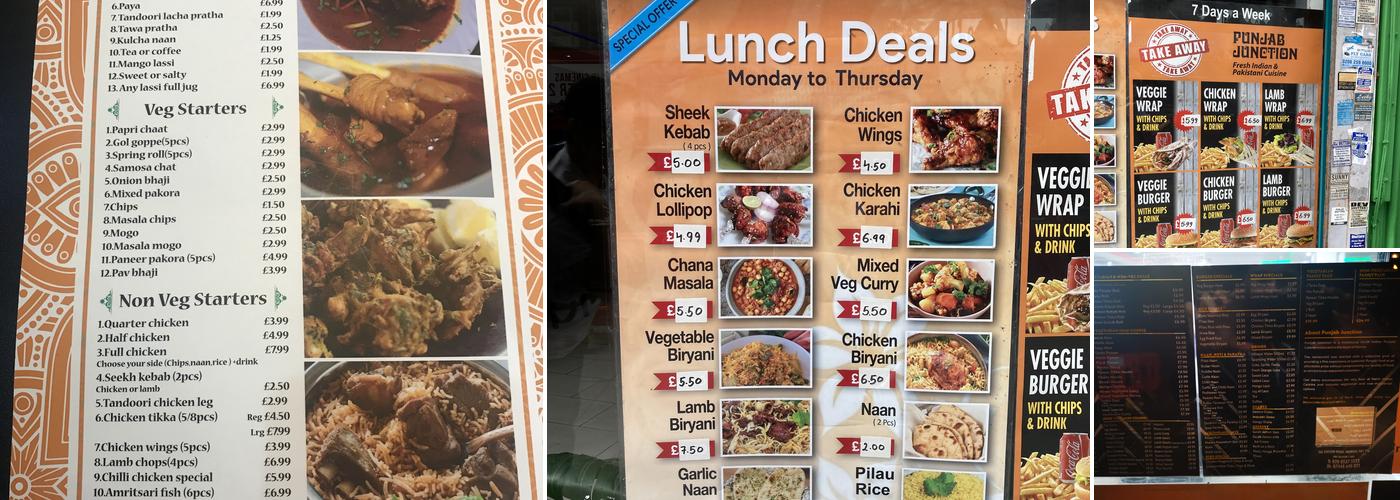 Punjab Junction Menu