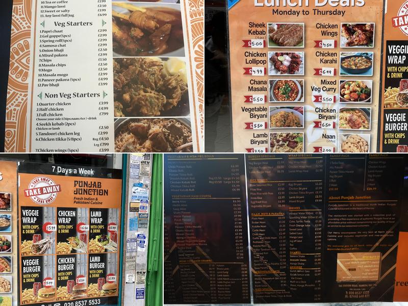 Punjab Junction Menu