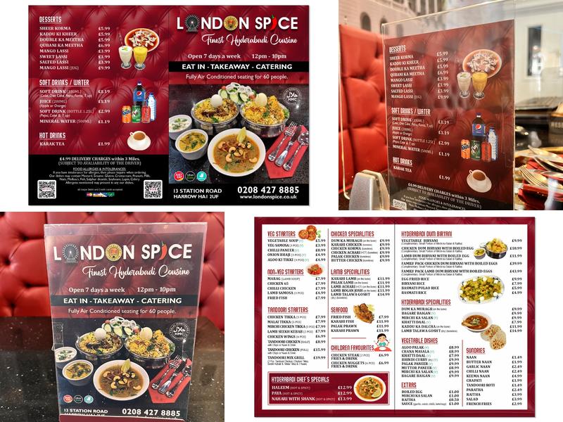 London Spice Menu