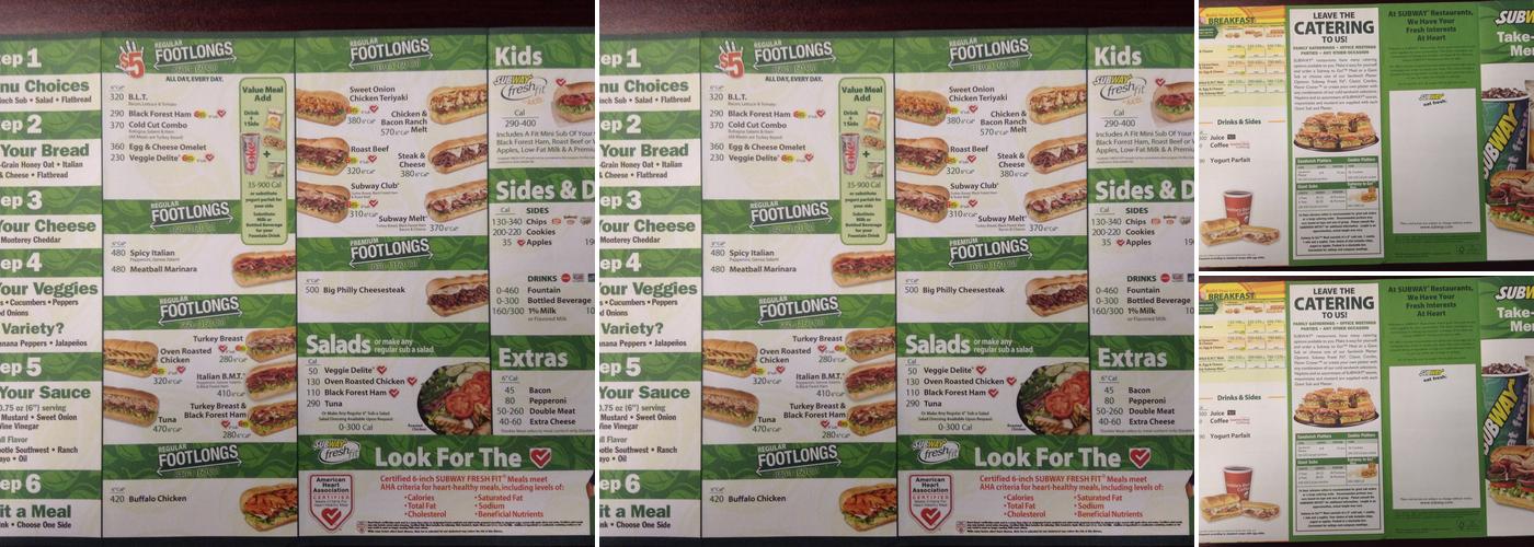 Subway Menu