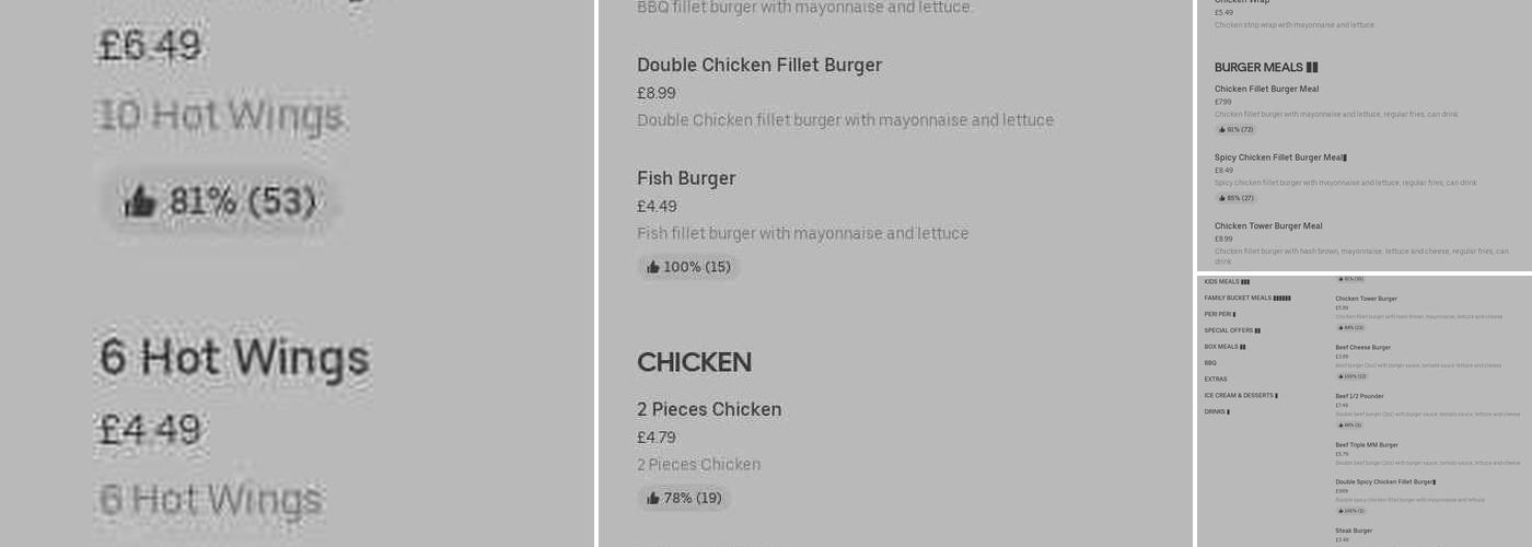 Zenith Fried Chicken Menu