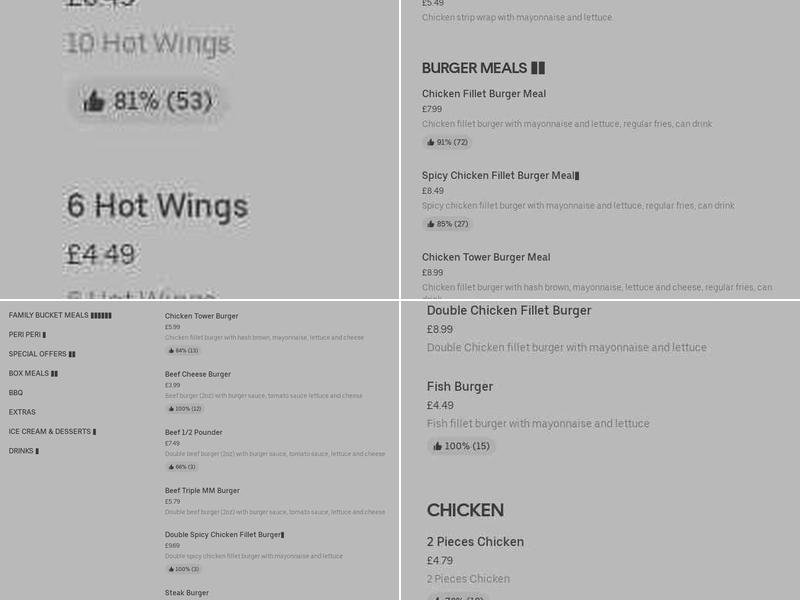 Zenith Fried Chicken Menu