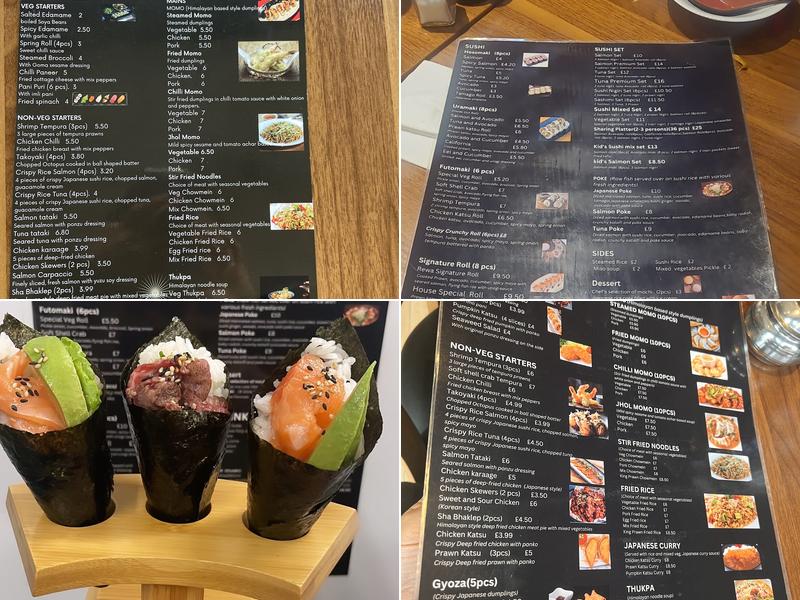 Rewa Sushi and Momo Menu