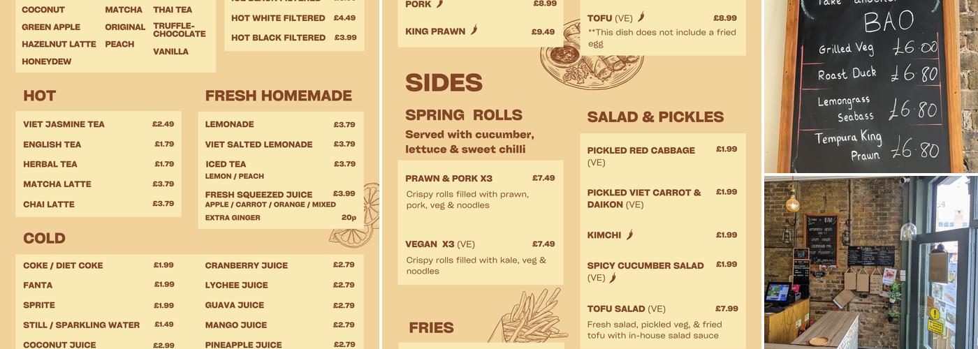 ViB Bar - Bao Bun Bar Menu