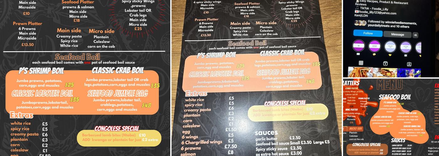 Psplace food Menu