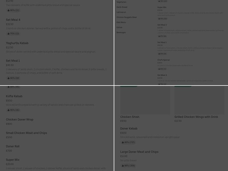 Kebabish Plumstead Menu