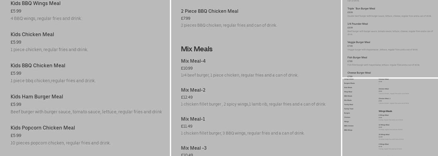 Delcious Fried Chicken Menu