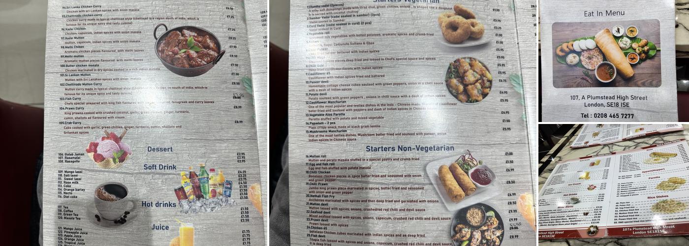 Dosa&Sambal Express Menu