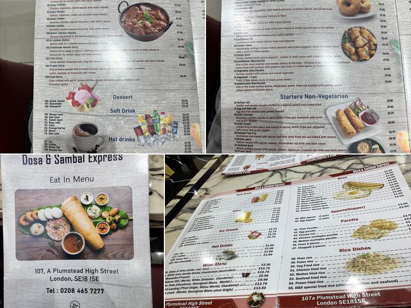 Dosa&Sambal Express Menu