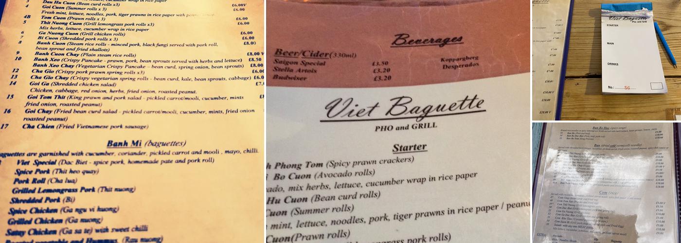 Viet Baguette (Pho & Grill) Menu