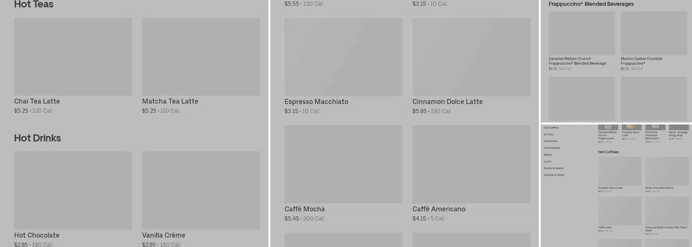 Starbucks Coffee Company Menu