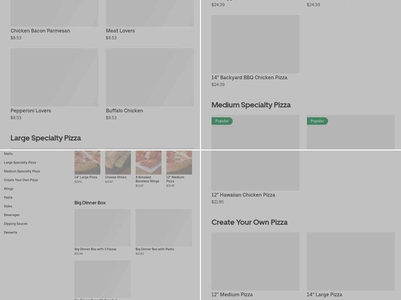 Pizza Hut Menu
