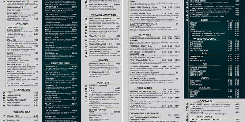 KARAGOL LTD Menu