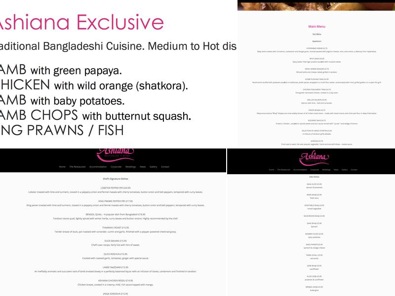 Ashiana Indian Takeaway Menu