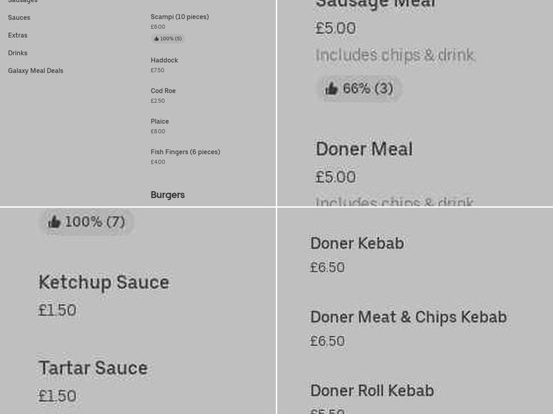 Galaxy Fish Bar Menu