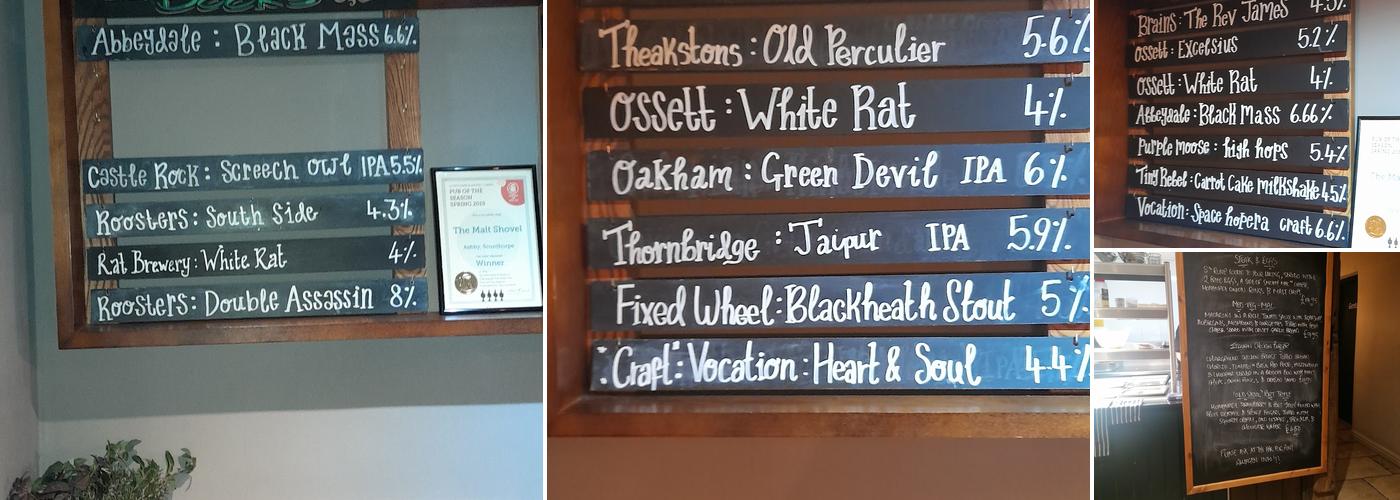 The Malt Shovel Menu