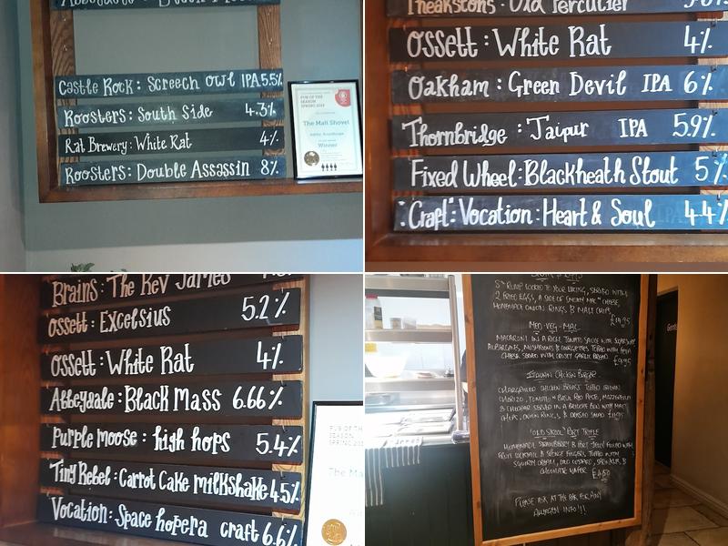 The Malt Shovel Menu