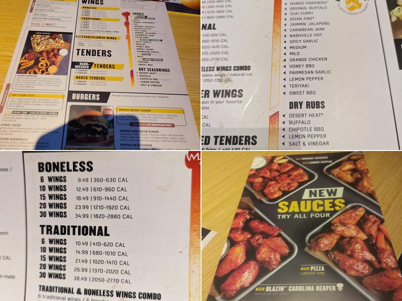 Buffalo Wild Wings Menu