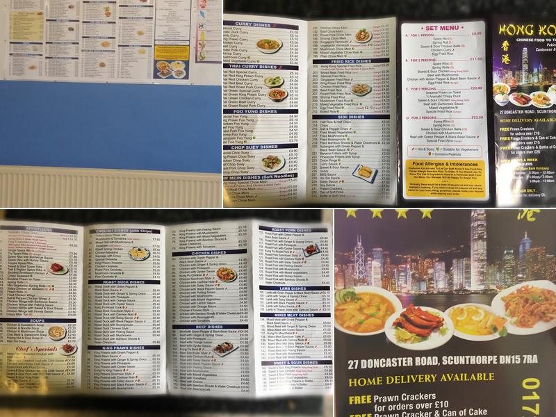 Hong Kong Fast Food menu Menu