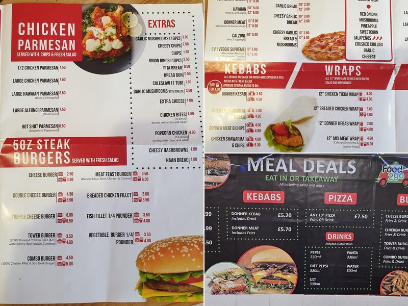 Food 2 Go Menu