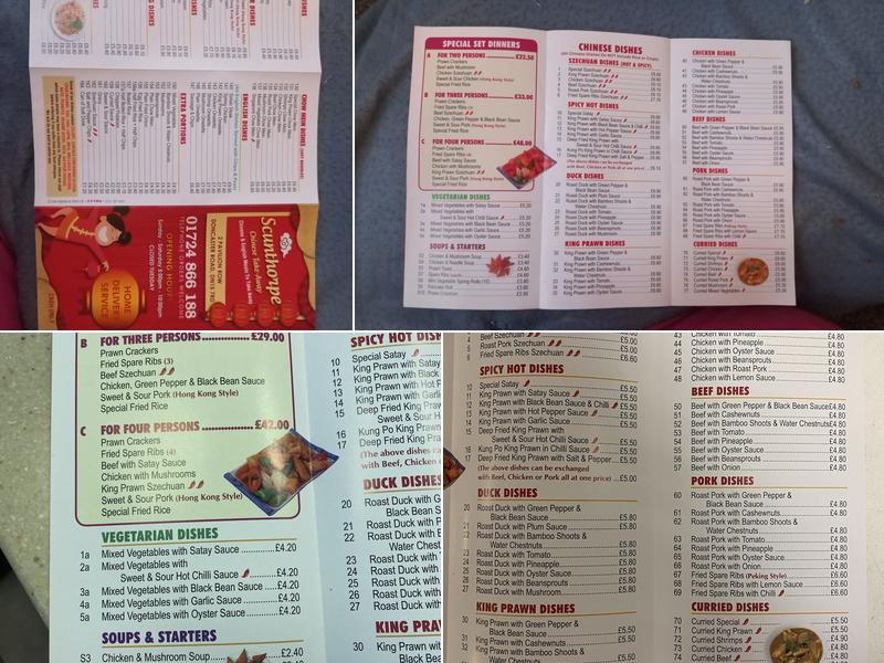 Scunthorpe Chinese Take-Away Menu