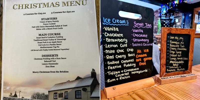 Bricklayers Arms & Stables Restaurant Menu